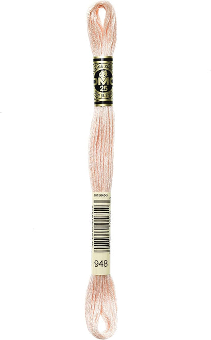 117-948 6 Strand Embroidery Cotton Floss, Very Light Peach Flesh, 8.7-Yard