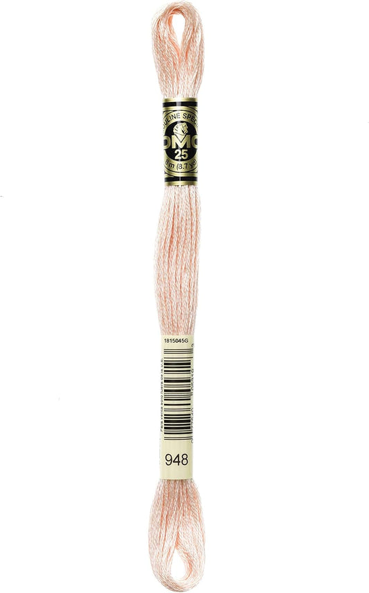 117-948 6 Strand Embroidery Cotton Floss, Very Light Peach Flesh, 8.7-Yard
