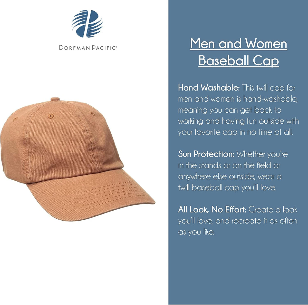 . Twill Baseball Cap with Pre-Curved Brim