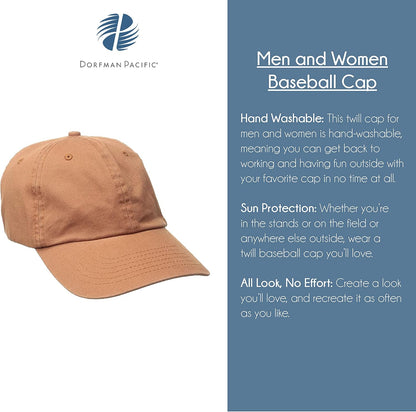 . Twill Baseball Cap with Pre-Curved Brim