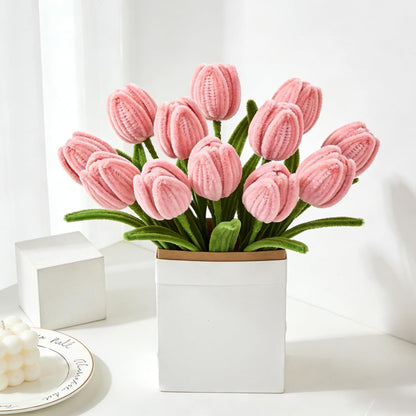 100Pcs Pipe Cleaner Flower Kit, Pink Pipe Cleaners for Crafts, Thick Pastel Fuzzy Chenille Stems for DIY Crafts, Decorations and Creative Projects