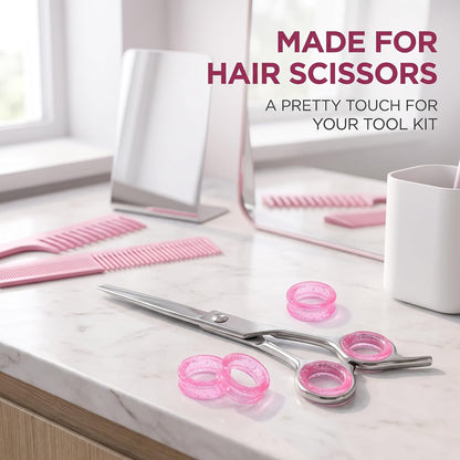 10Pcs Pink Silicone Scissors Finger Rings Grips Grooming Shear Thumb Inserts Finger Protector Ring for Barber Hair Cutting Scissors Pet Shears Hair Cutting Shears Hair Cutting Tools