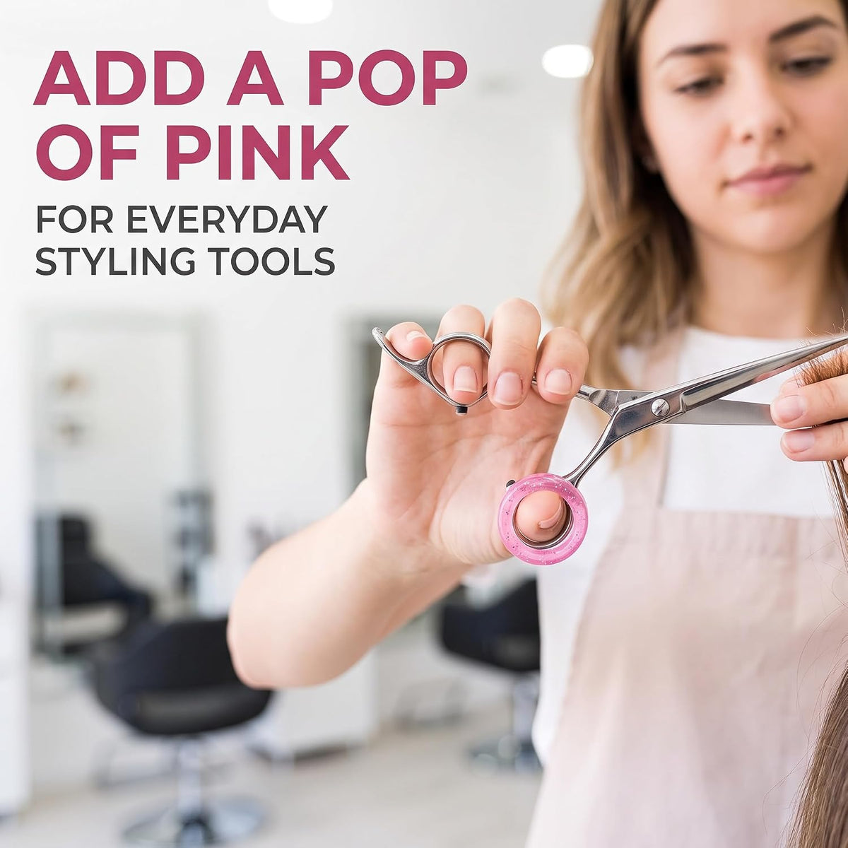 10Pcs Pink Silicone Scissors Finger Rings Grips Grooming Shear Thumb Inserts Finger Protector Ring for Barber Hair Cutting Scissors Pet Shears Hair Cutting Shears Hair Cutting Tools