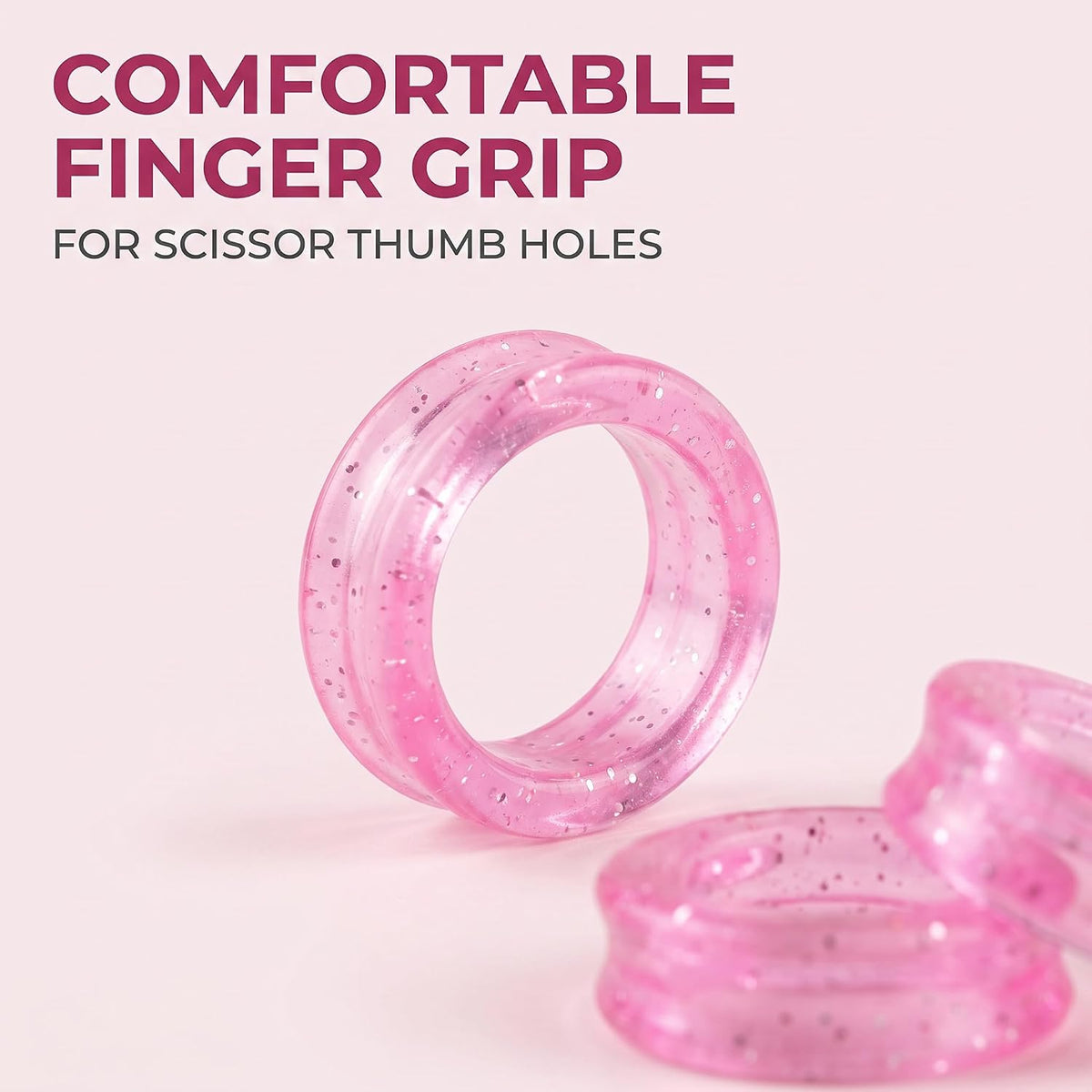 10Pcs Pink Silicone Scissors Finger Rings Grips Grooming Shear Thumb Inserts Finger Protector Ring for Barber Hair Cutting Scissors Pet Shears Hair Cutting Shears Hair Cutting Tools