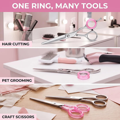 10Pcs Pink Silicone Scissors Finger Rings Grips Grooming Shear Thumb Inserts Finger Protector Ring for Barber Hair Cutting Scissors Pet Shears Hair Cutting Shears Hair Cutting Tools