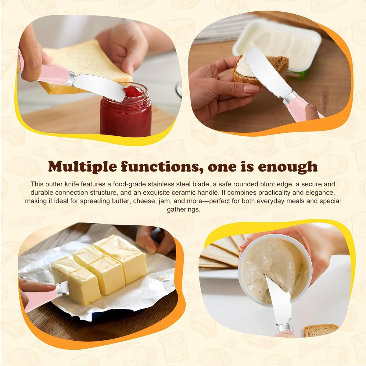 Butter Spreader Knife Set, 2 Pack Butter Knives and Cheese Knives