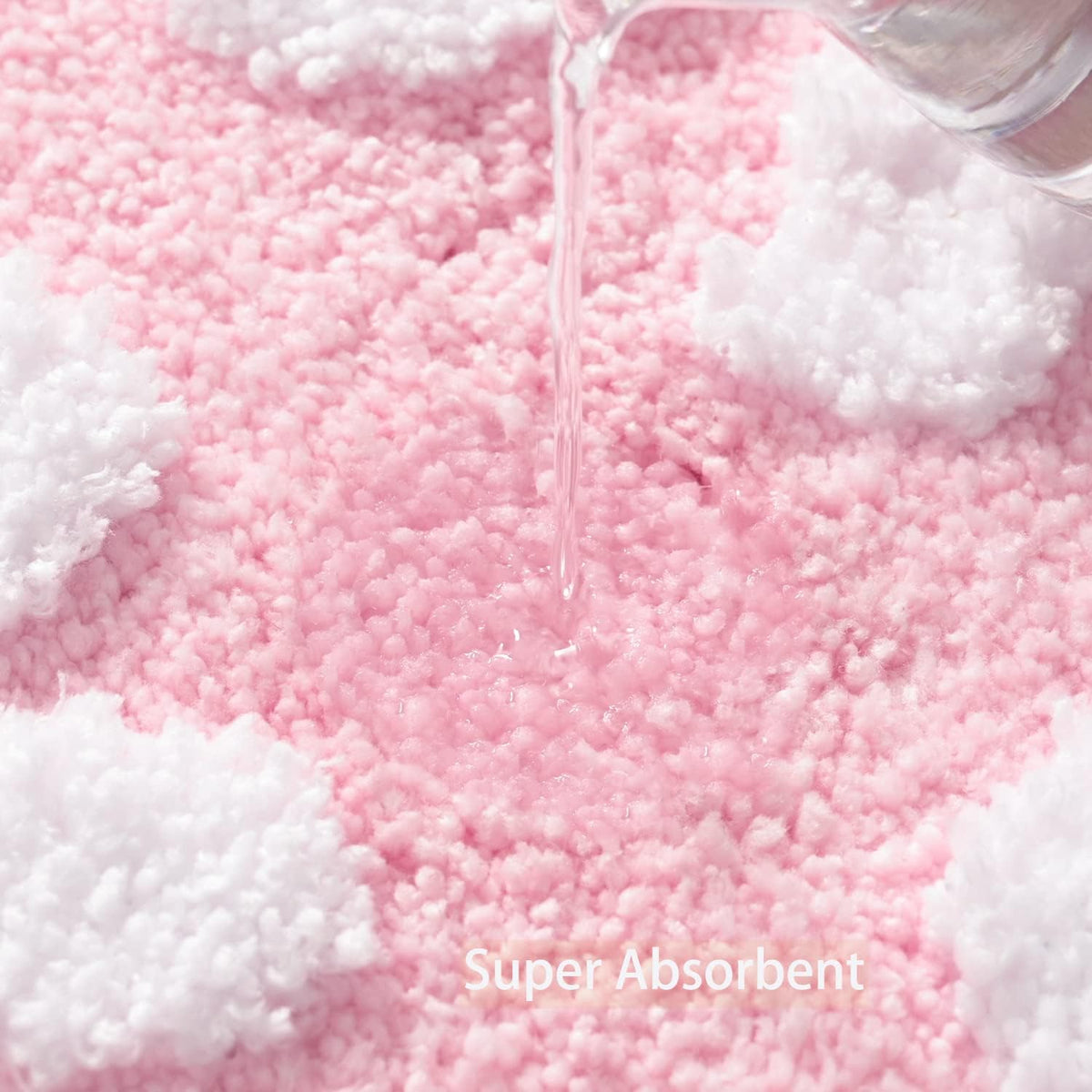 Toilet Rugs U Shaped, Pink Toilet Mat Cute Daisy Contour Bath Rug 20"x20", Extra Thick Soft Machine Washable Toilet Carpet, Non Slip Bathroom Floor Mats Super Absorbent Microfiber Bath Rugs