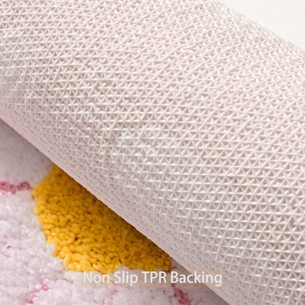 Toilet Rugs U Shaped, Pink Toilet Mat Cute Daisy Contour Bath Rug 20"x20", Extra Thick Soft Machine Washable Toilet Carpet, Non Slip Bathroom Floor Mats Super Absorbent Microfiber Bath Rugs