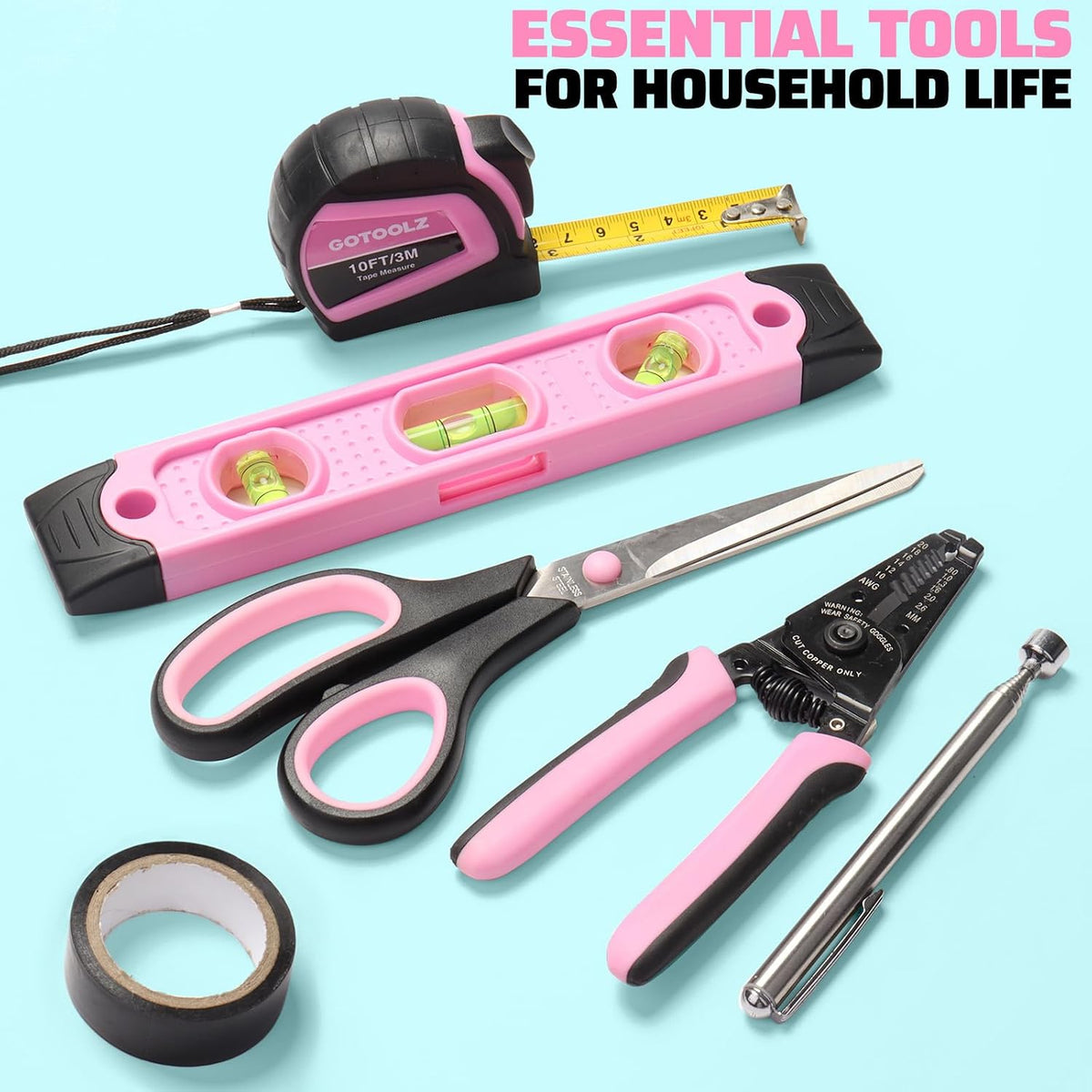 293PC Home Tool Set with Power Drill, Household Repairing Tool Kit