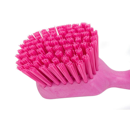 40541EC26 Plastic Scrub Brush, Utility Brush, Kitchen Brush With Hanging Hole For Cleaning, 8 Inches, Pink