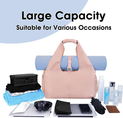 Tote Yoga Mat Gym Bag 20L Women W/Shoe Compartment Wet Dry Pocket