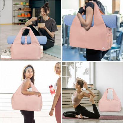Tote Yoga Mat Gym Bag 20L Women W/Shoe Compartment Wet Dry Pocket