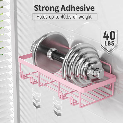 5 Pack Shower Caddy for Inside Shower, Pink Bathroom Decor Set