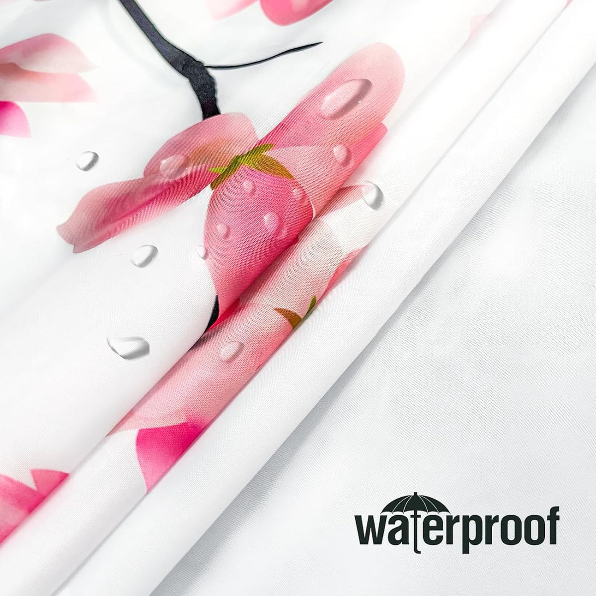 Pink Cherry Blossom Shower Curtains for Bathroom, Watercolor Floral Shower Curtain Sets Waterproof Plant Shower Curtain Bathroom Curtains Set 72x72 inch with Hooks (Pick, 72" W x 72" L)