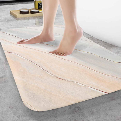 Marble Bath Mat for Bathroom Light Marble Texture Stone Rock Floor Grey Pink Bath Rugs Door Mat Non Slip Rubber Backed Bathroom Floor Mat for Bathtub Sink Shower 16"X24"