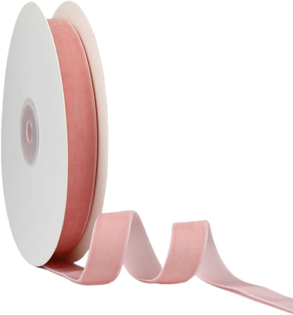 Velvet Ribbon for Gift Wrapping Christmas Decoration (05 (Light Peach),5/8" (15mm) x 10 Yards)