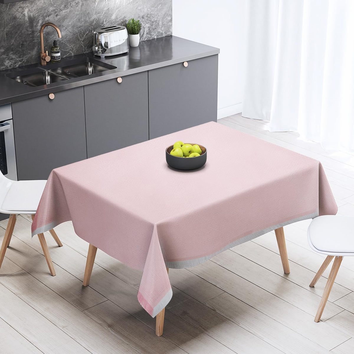 Round Lace Tablecloth,2 Pack 51 Inch Tablecloth Lace Table Cover Elegant Tablecloth Tablecloth with Tassel Wedding Reception Table Cover,Lace Tablecloth, Round Wedding Tablecloth (Pink)