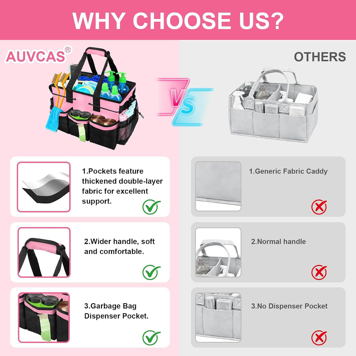 Wearable Cleaning Caddy Bag, Cleaning Supplies Tote for Housekeeping