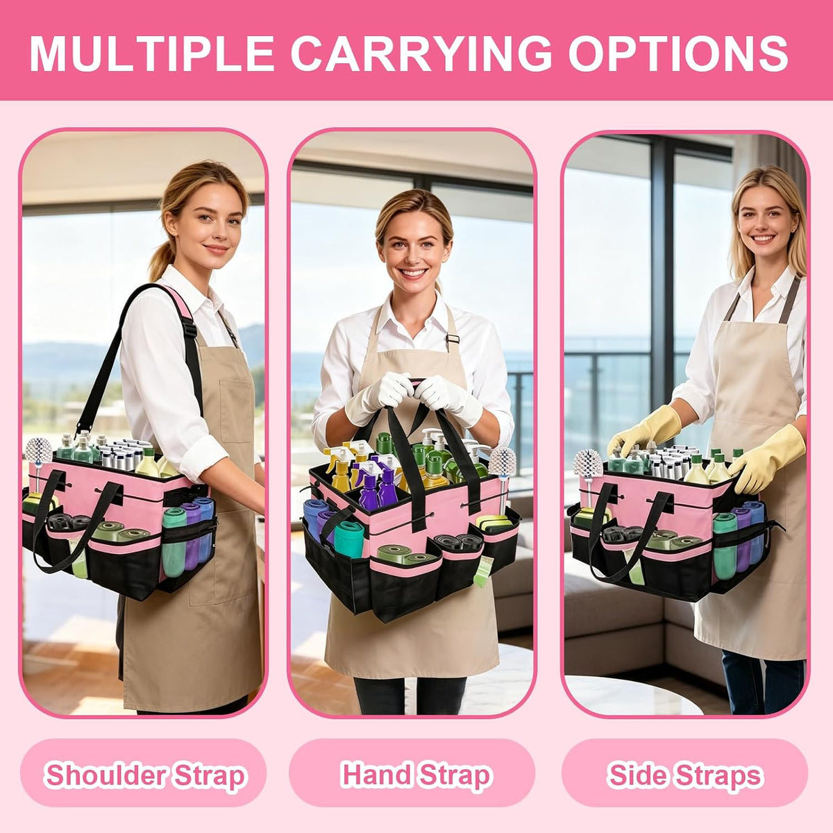 Wearable Cleaning Caddy Bag, Cleaning Supplies Tote for Housekeeping