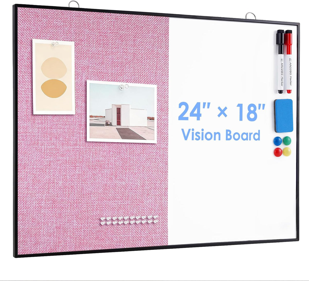 Cork Board White Board Combo for Wall