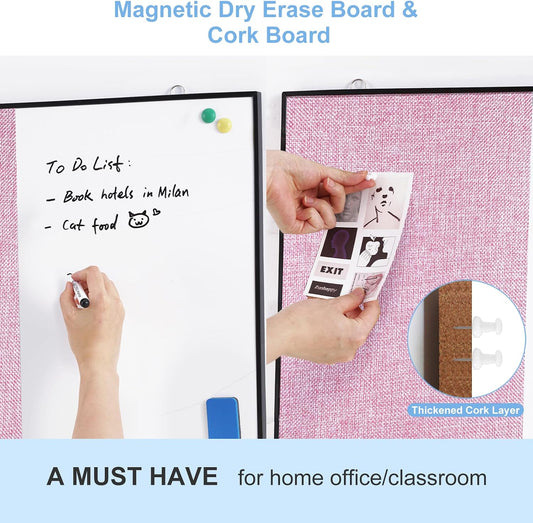 Cork Board White Board Combo for Wall