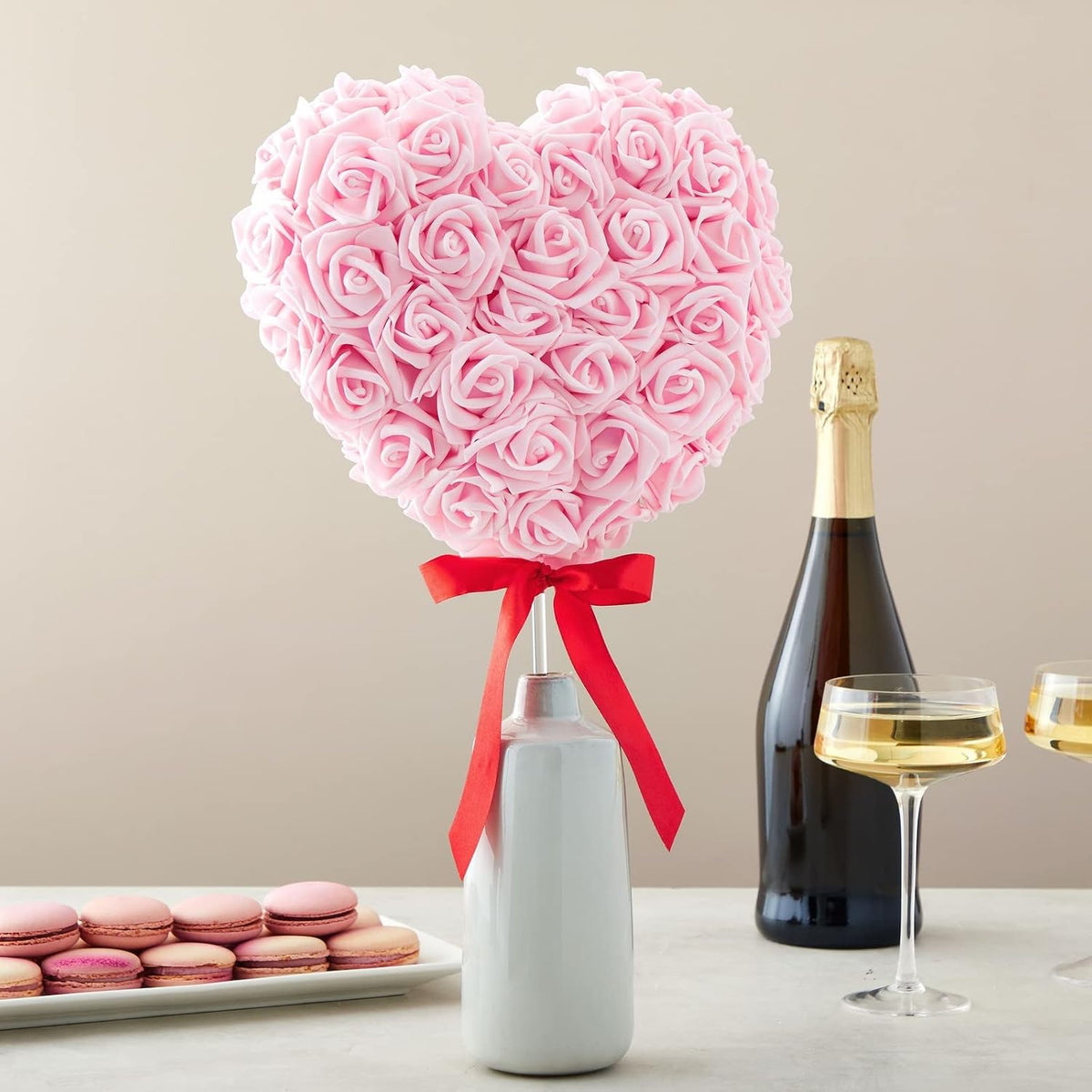 Artificial Flowers Foam Rose Heads - 3 x 1.2 in, Mixed Pink Shades, 100 Pack - Foam Roses for Flower Wall & Garland Backdrops, Wedding & Bridal Shower Decor