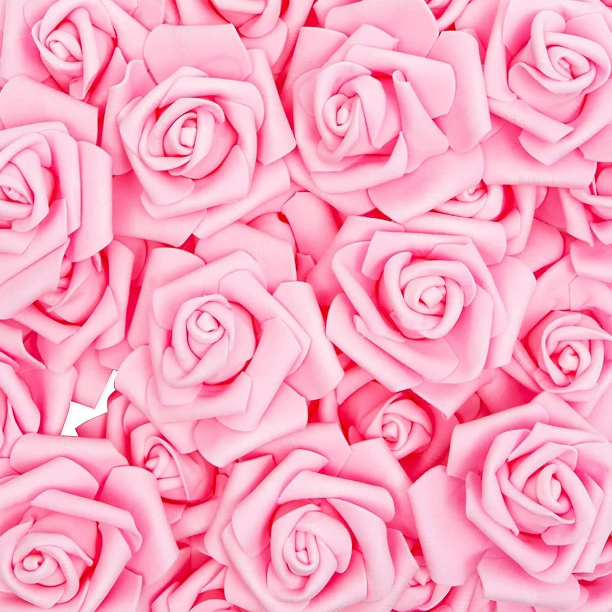 Artificial Flowers Foam Rose Heads - 3 x 1.2 in, Mixed Pink Shades, 100 Pack - Foam Roses for Flower Wall & Garland Backdrops, Wedding & Bridal Shower Decor
