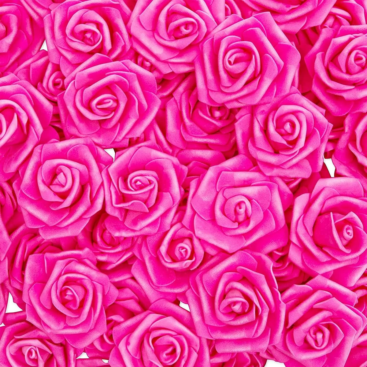 Artificial Flowers Foam Rose Heads - 3 x 1.2 in, Mixed Pink Shades, 100 Pack - Foam Roses for Flower Wall & Garland Backdrops, Wedding & Bridal Shower Decor