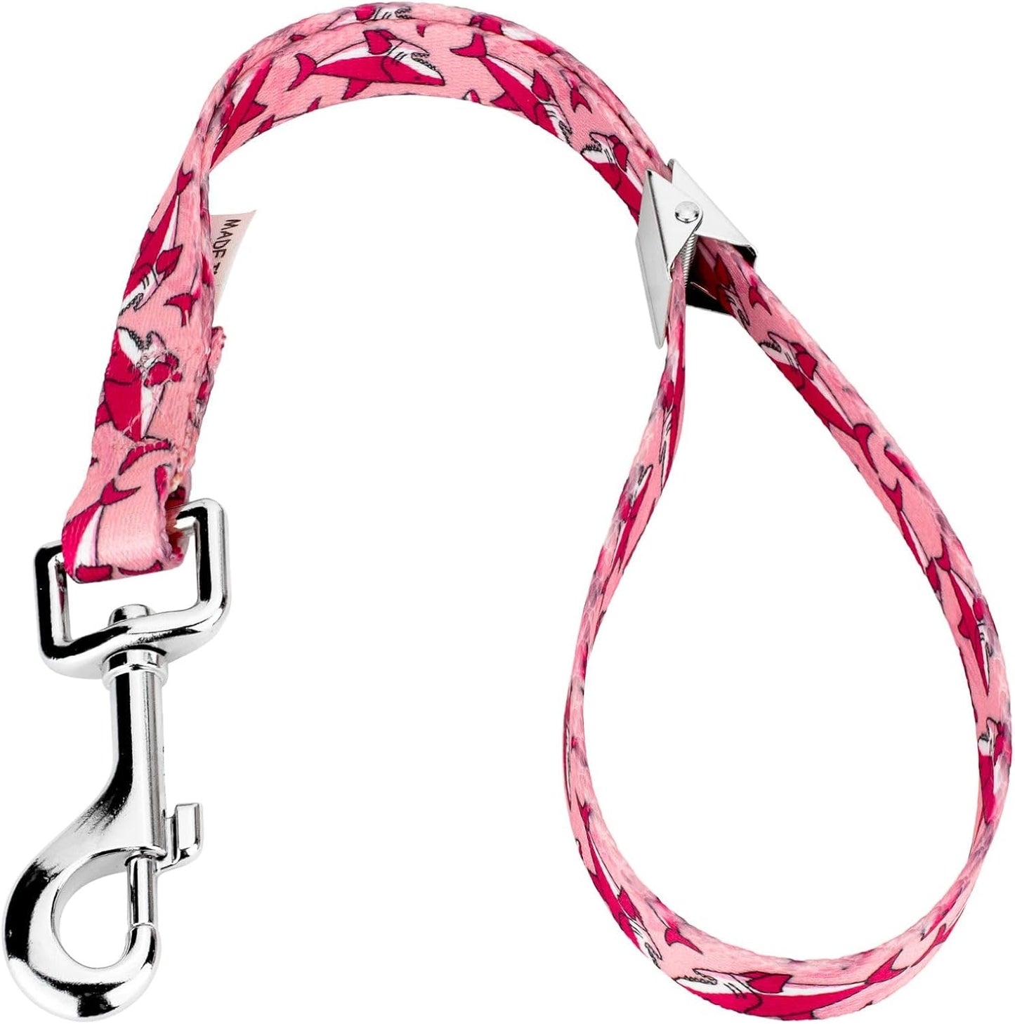 Country Brook Petz Dog & Pet 5/8 Inch Grooming Loop with Spring Loaded Clip - 18 Unique Designs for Grooming and Vet Tables (Pink Sharks)