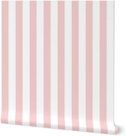Stripes Pink and Peel and Stick Removable Wallpaper