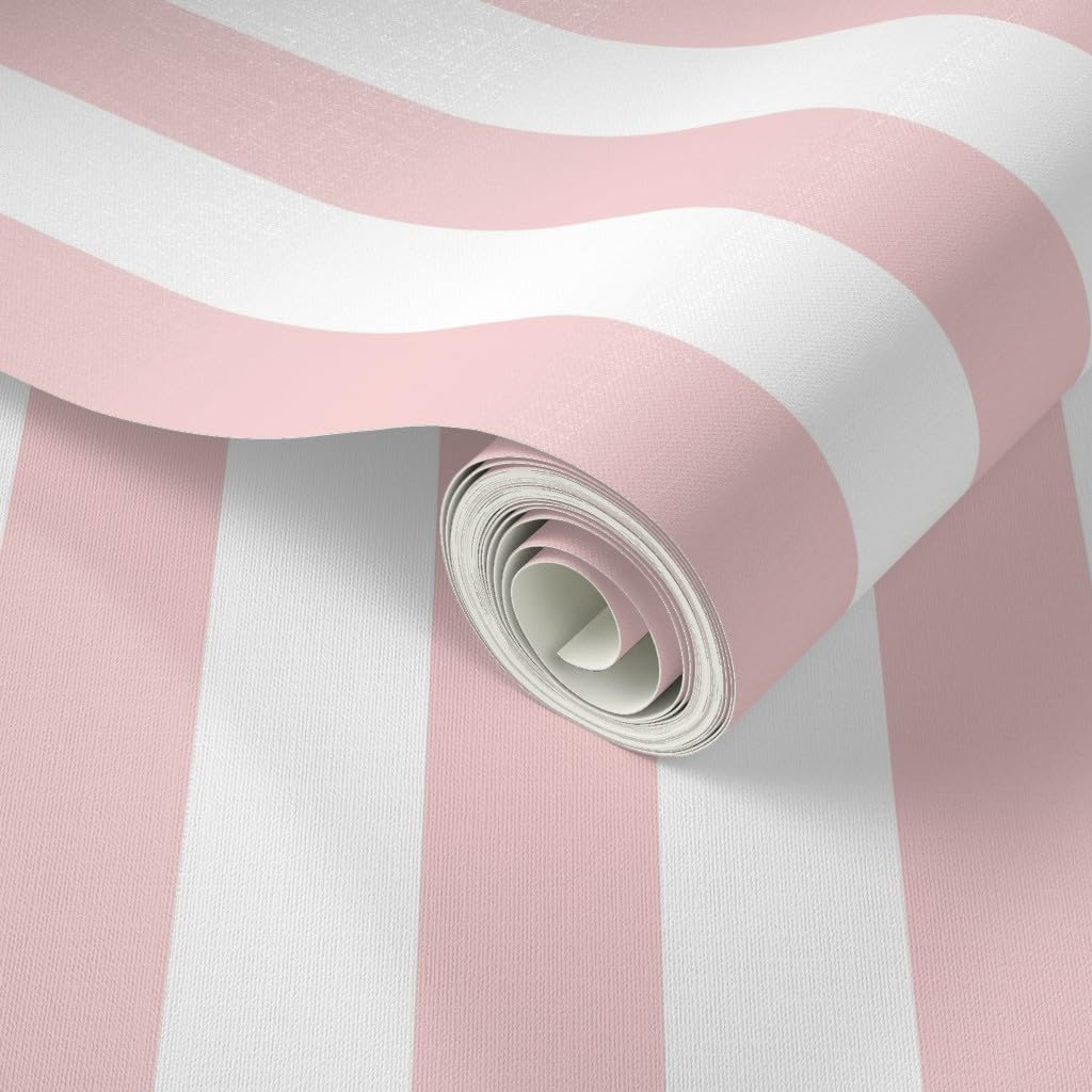 Stripes Pink and Peel and Stick Removable Wallpaper