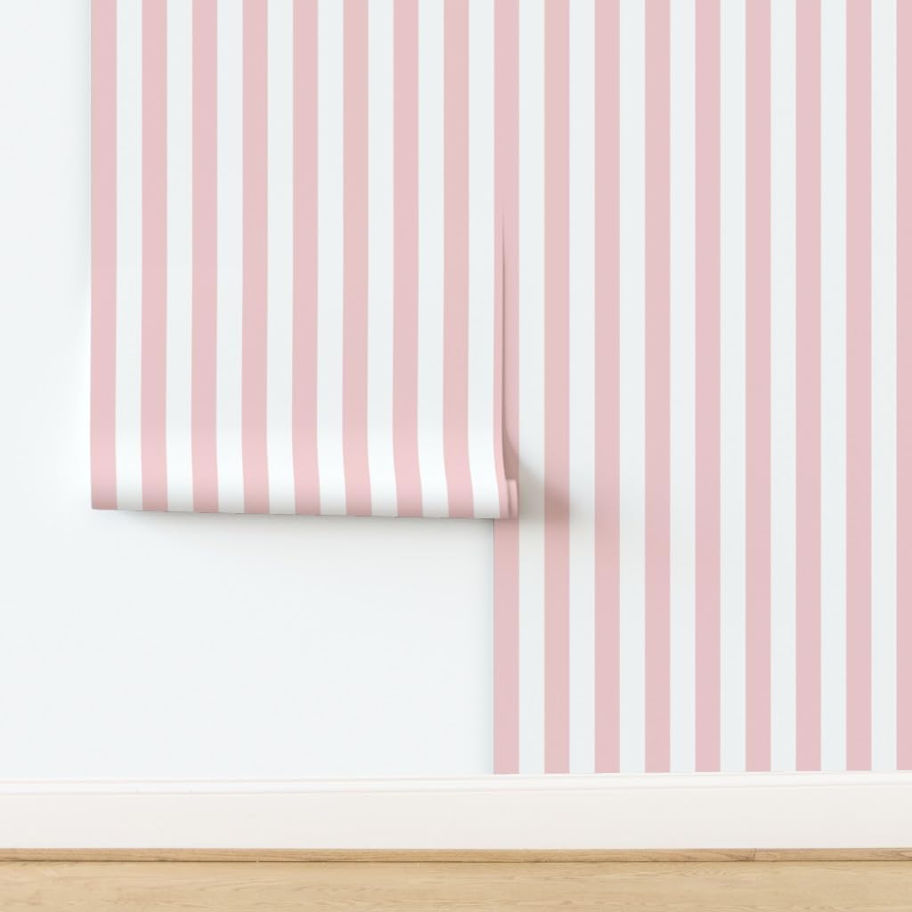 Stripes Pink and Peel and Stick Removable Wallpaper