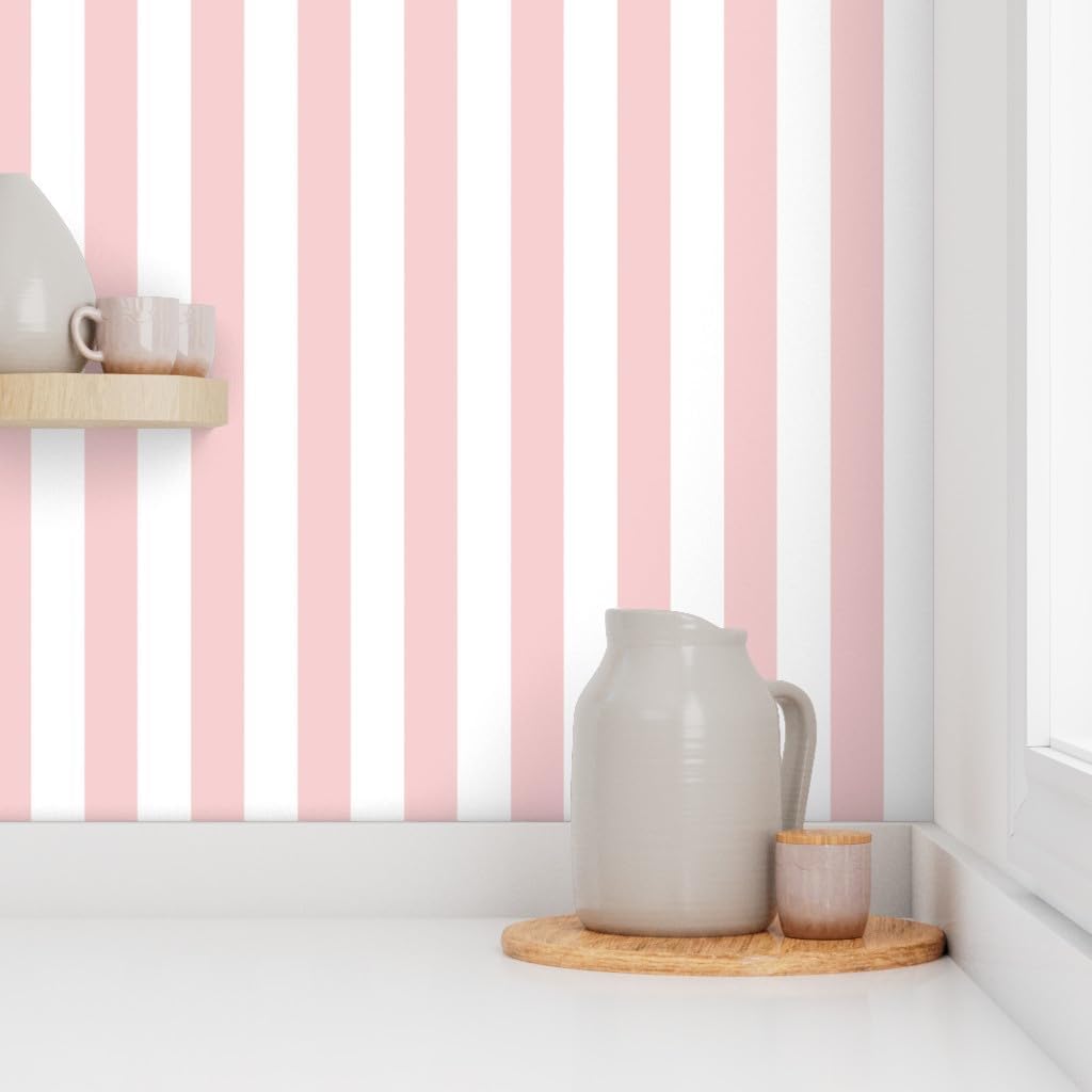 Stripes Pink and Peel and Stick Removable Wallpaper