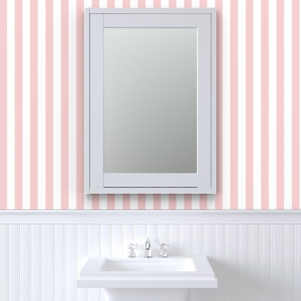 Stripes Pink and Peel and Stick Removable Wallpaper