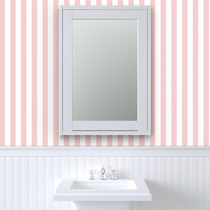 Stripes Pink and Peel and Stick Removable Wallpaper