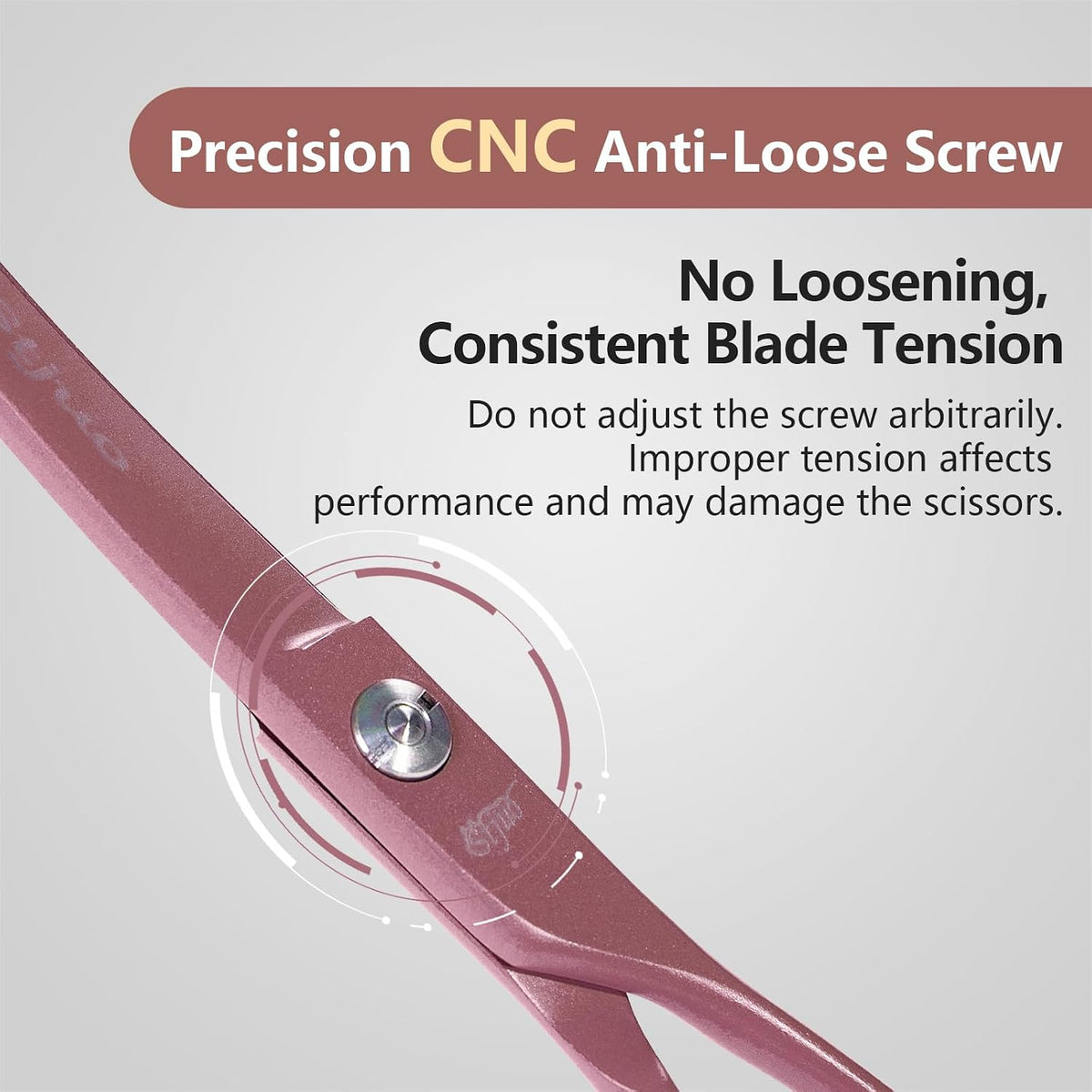 Professional Dog Grooming Scissors: 7" Japanese 440C Steel, Curved Shears with 25-30° Blade for Pet Groomers (Pink)