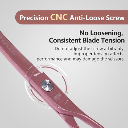 Professional Dog Grooming Scissors: 7" Japanese 440C Steel, Curved Shears with 25-30° Blade for Pet Groomers (Pink)