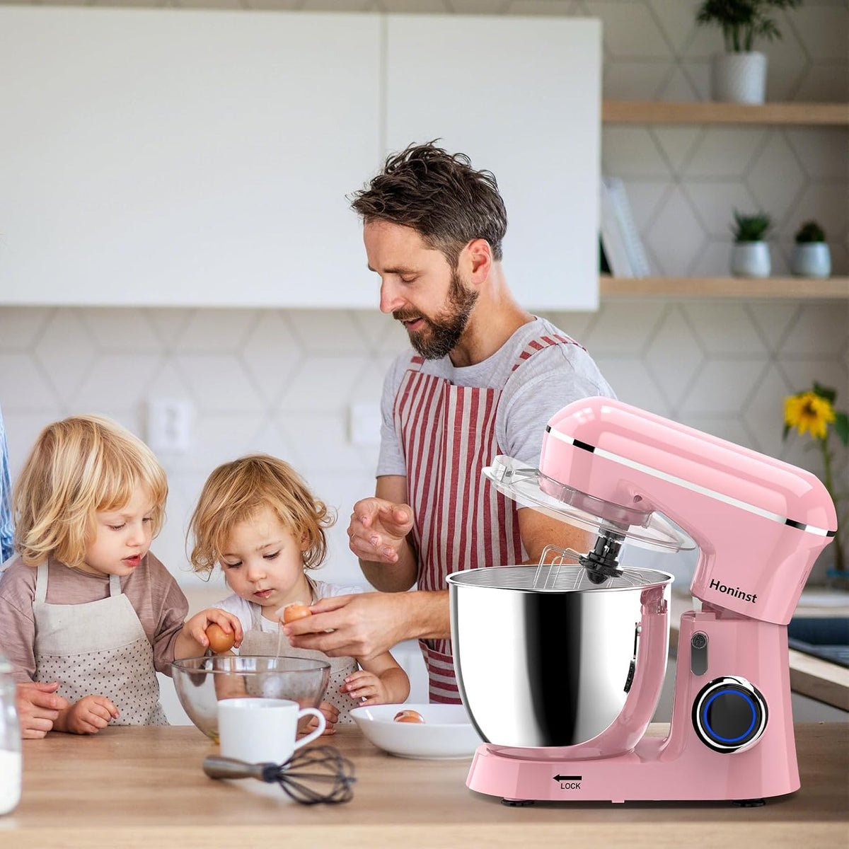 Stand Mixer, 6.5QT 10-Speed Tilt-Head 3-IN-1 Electric Food Mixer
