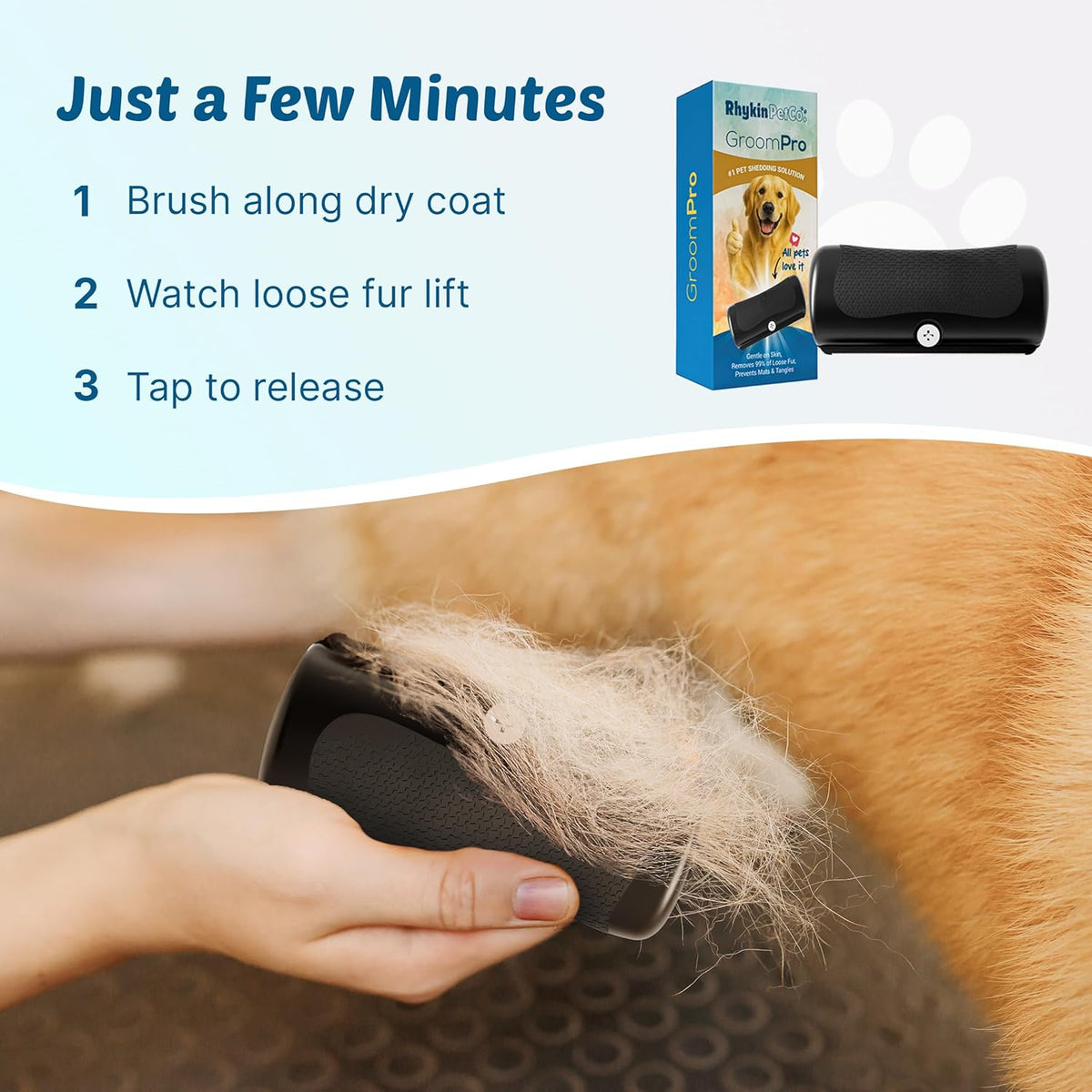 GroomPro Dog Deshedding Brush | Undercoat Rake - Pet Hair Remover