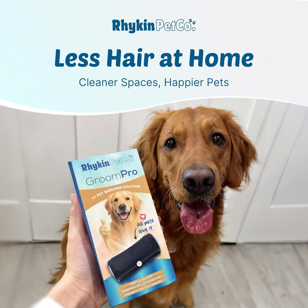 GroomPro Dog Deshedding Brush | Undercoat Rake - Pet Hair Remover