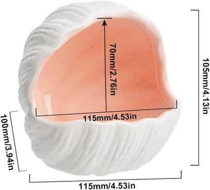 Ceramic Cave Shell Fish House - Small Animal Hideout for Hamsters, Gerbils, Chinchillas, Mice, Rats, and Syrian Hamsters - 5.1 inch(Pink M)