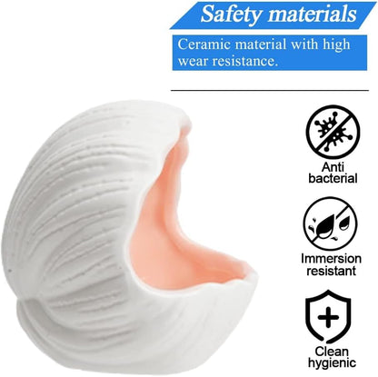Ceramic Cave Shell Fish House - Small Animal Hideout for Hamsters, Gerbils, Chinchillas, Mice, Rats, and Syrian Hamsters - 5.1 inch(Pink M)