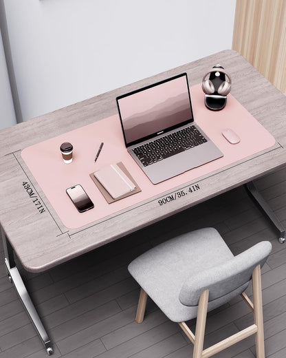 Double-Sided Cork PU Leather Waterproof Desk Pad Protector for Office