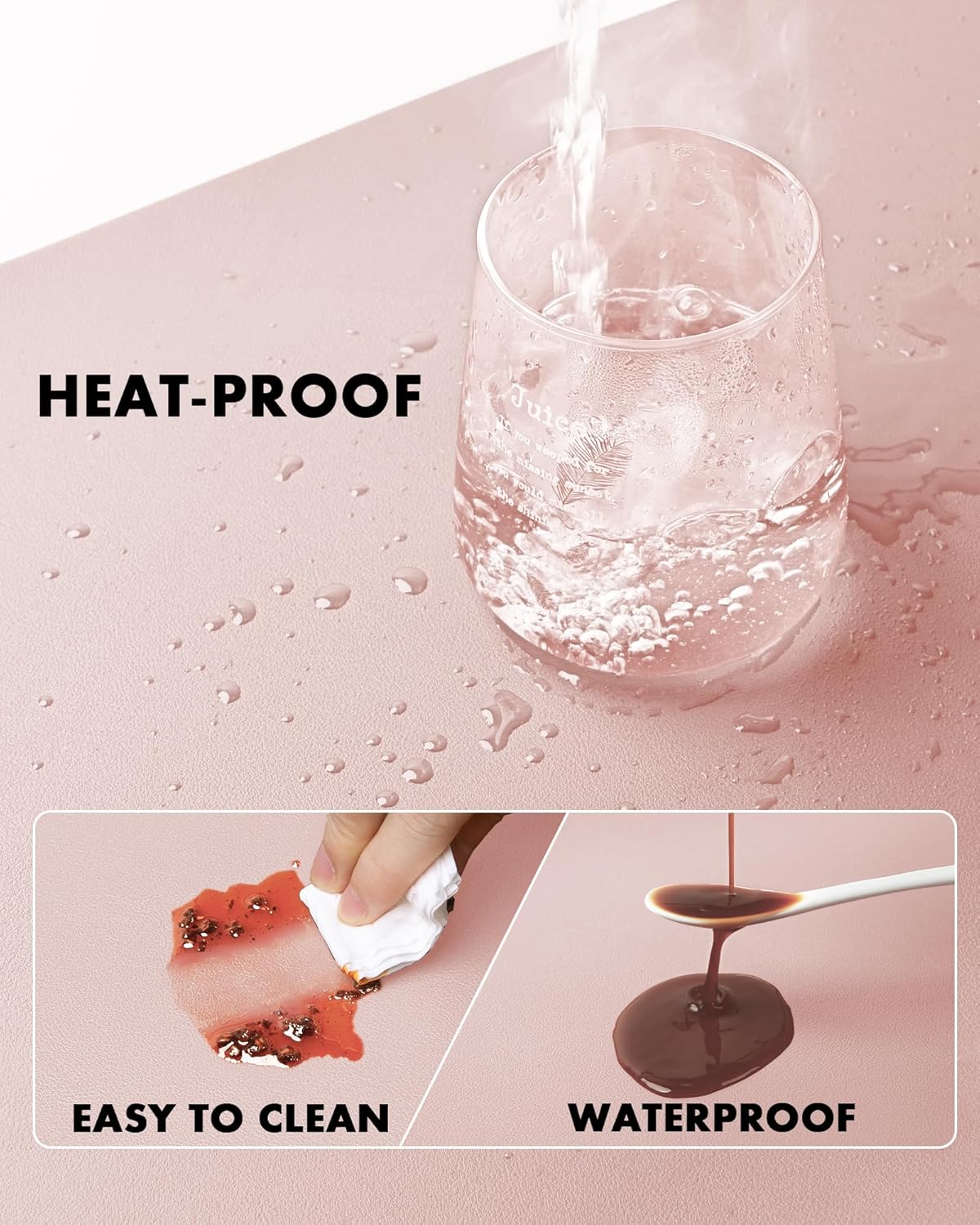 Double-Sided Cork PU Leather Waterproof Desk Pad Protector for Office