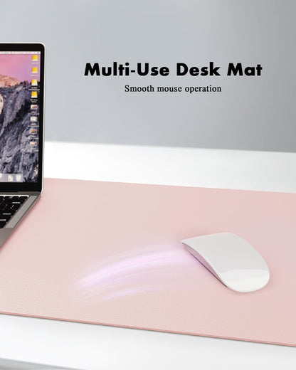 Double-Sided Cork PU Leather Waterproof Desk Pad Protector for Office