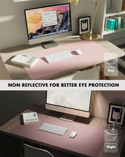 Double-Sided Cork PU Leather Waterproof Desk Pad Protector for Office