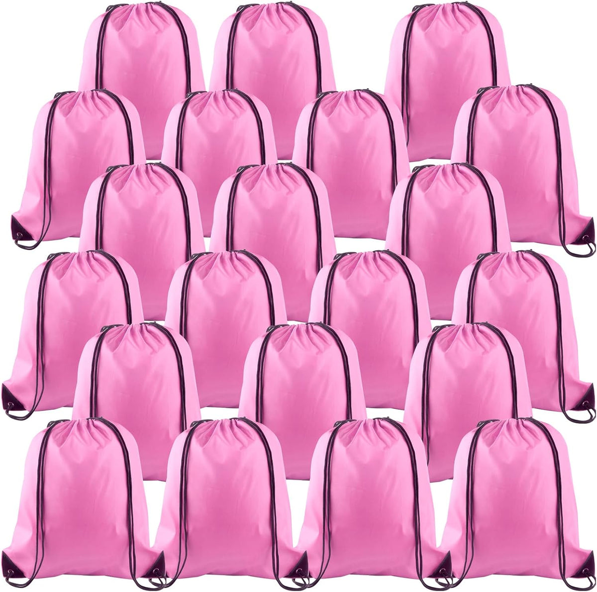 25Pcs Pink Drawstring Backpack Bags