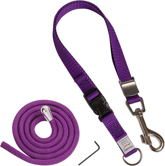 Groomers Helper® Color Change Kit - Professional Pet Grooming 5/8" Safety Loop and Tether Repair Kit for Dog Grooming, 3pc Set (Purple)
