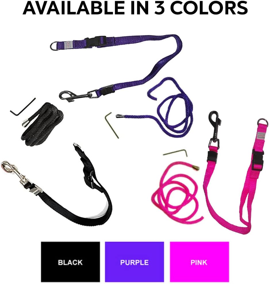 Groomers Helper® Color Change Kit - Professional Pet Grooming 5/8" Safety Loop and Tether Repair Kit for Dog Grooming, 3pc Set (Purple)