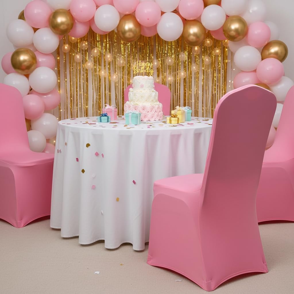 Spandex Chair Cover Chair Decoration for Wedding Banquet Party (Light Pink)